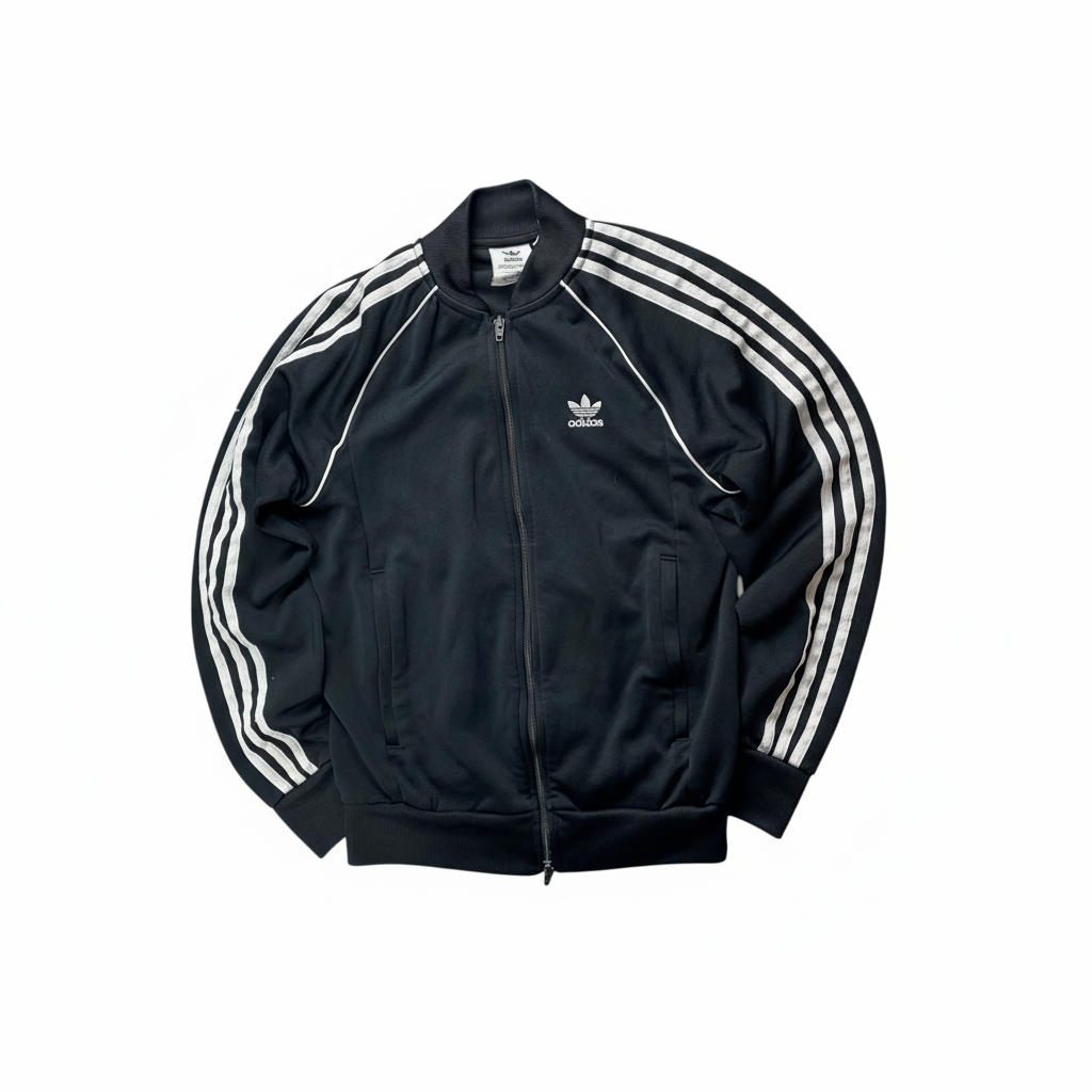 Vintage 2000s Adidas Beckenbauer Trackjacket with white background